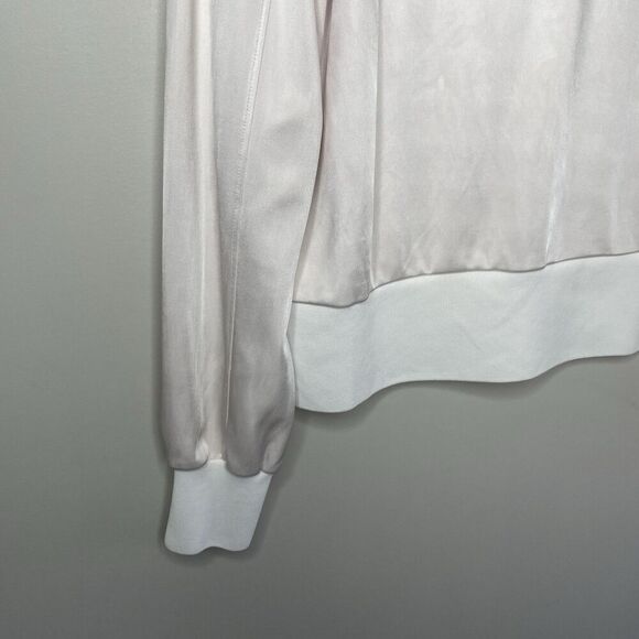 CLUB MONACO 1/2 Zip Pullover Women Large Pink Satin Viscose - Picture 3 of 9